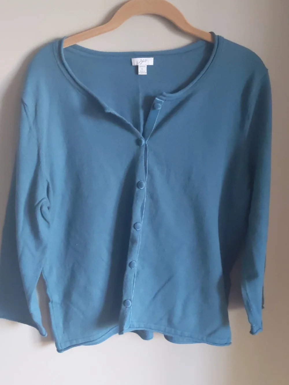 J. Jill Teal Button-Front Lightweight Sweater - Picture 1 of 5
